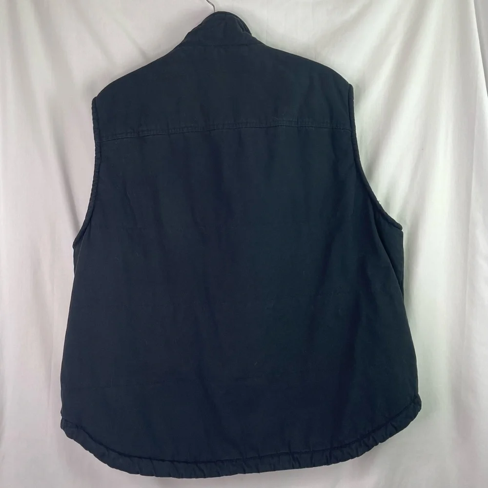 Lee Men’s Size XL Black Canvas Faux Sherpa Lined Vest - Picture 14 of 15